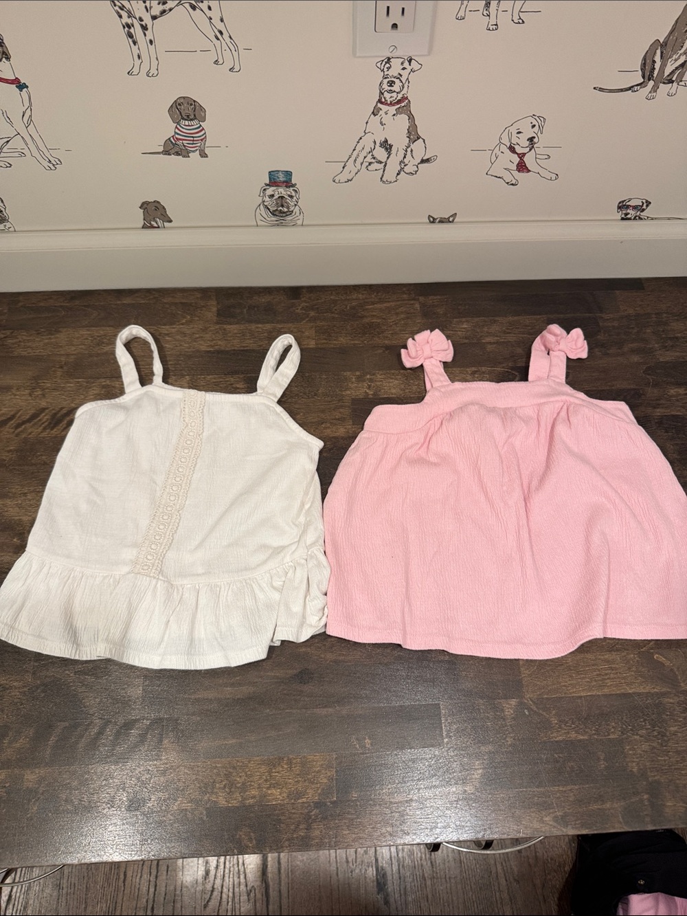 5T White & Pink Girls' Tank Top